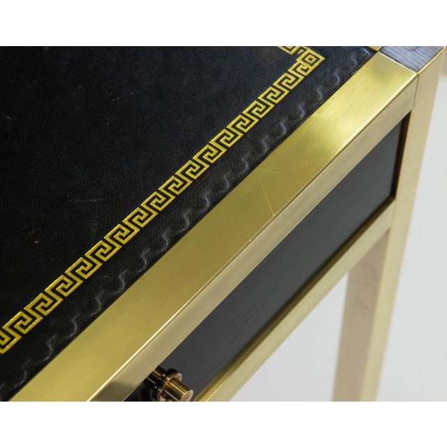 Mid-Century Brass & Leather Desk in the style of Maison Jansen, 1950s For Sale - Image 12 of 18