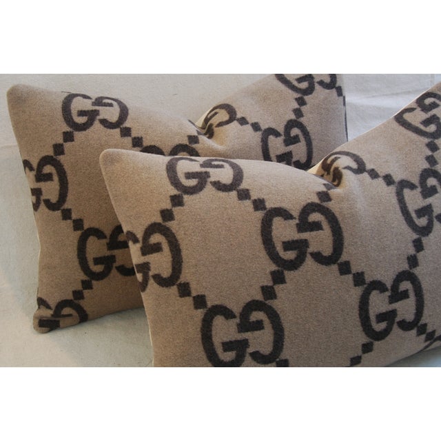 23" X 16" Custom Tailored Gucci Cashmere & Velvet Feather/Down Pillows