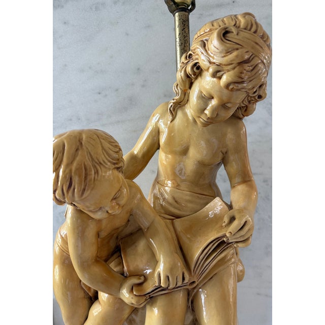Large Vintage Italian Statue Table Lamp For Sale In Austin - Image 6 of 12