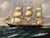 Nautical Antique Original Large Oil Painting (Unsigned) of a 3-Masted Clipper Ship - Framed For Sale - Image 3 of 14