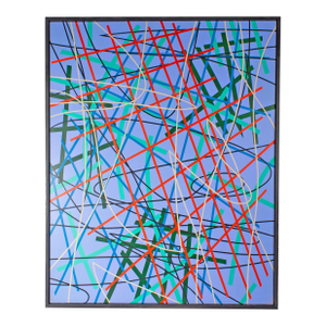 “Linear Composition With Grids” Acrylic on Canvas Painting by James Massena March