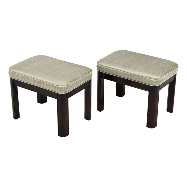 Pair of Gordon's Stools Upholstered in Silk For Sale