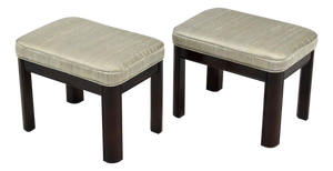 Pair of Gordon's Stools Upholstered in Silk