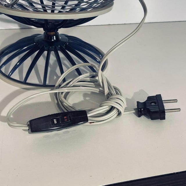 B-45 Fan with Chrome-Plated Steel Spherical Structures and Red Polycarbonate Blades from Hitachi, Japan, 1970s For Sale - Image 11 of 13