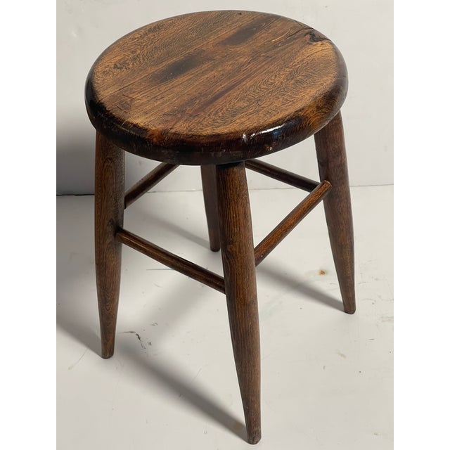Modern Vintage Elegant Low Stool Jeannette Perriand Style For Sale - Image 3 of 5