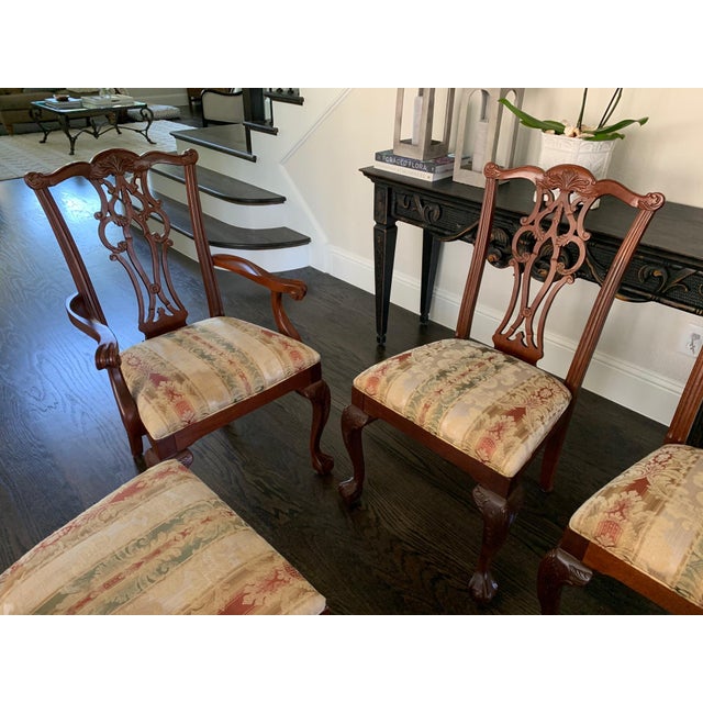 Ethan Allen Mahogany Chippendale Dining Chairs Set of 8 Chairish