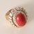 Modern 1970s David Webb Coral and 4.60 Carats Diamond 18k Gold Ring, Size 8 For Sale - Image 3 of 6