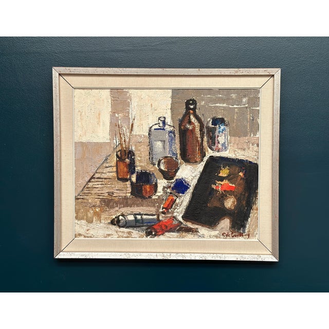 Eric Lundberg, The Work Table Atelier, 1960s, Oil on Canvas For Sale - Image 18 of 18