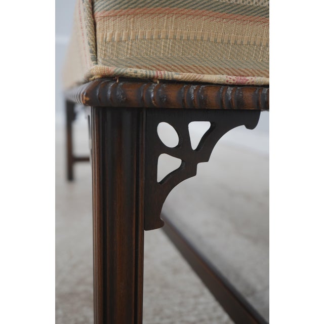 Drexel Heritage Mahogany Chippendale Style Window Bench For Sale - Image 12 of 15