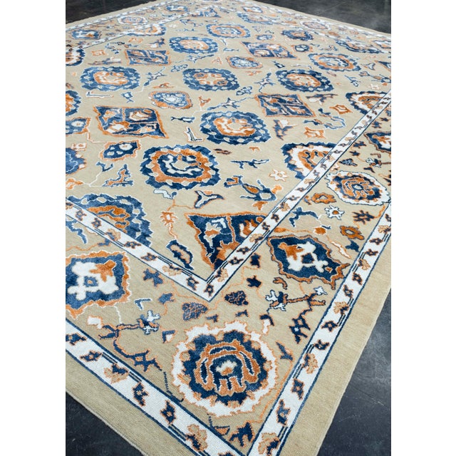 Turkish Turkish Oushak Rug 12'1" x 15' #18577 For Sale - Image 3 of 8