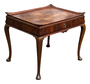 Walnut Tray Top Side Table with Drawer
