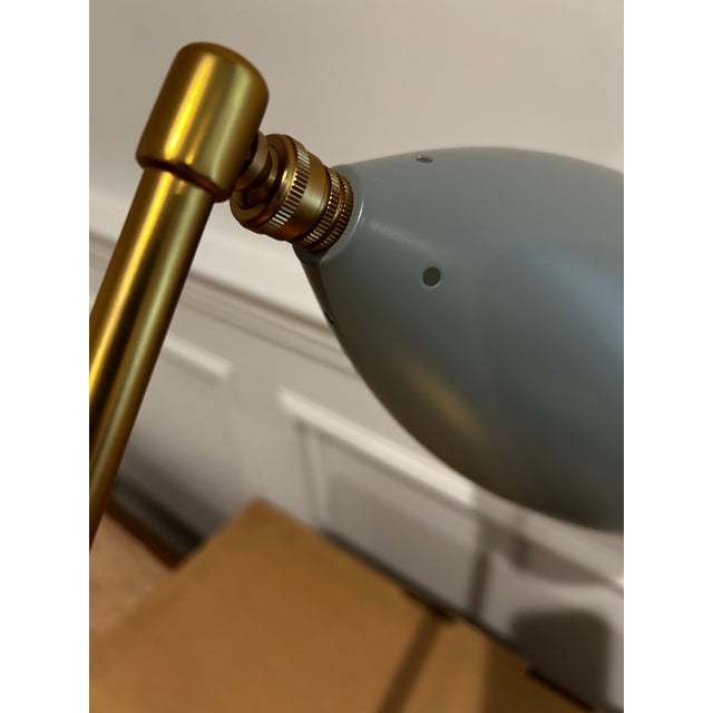 Mid-Century Modern Gubi Gräshoppa Table Lamp in Blue Grey, Greta Grossman Design For Sale - Image 9 of 13