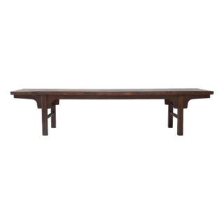 81" Long Antique Solid Elm Wood Bench For Sale