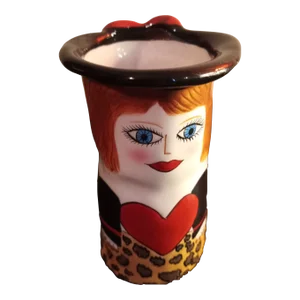 1980s Ganz Art Pottery Handpainted by Susan Pailey Porcelain Bud Vase