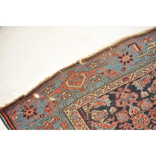 Traditional Antique Halvai Wide Runner with Blues in Water Garden Pattern 4.2 x 8.10 For Sale - Image 3 of 12
