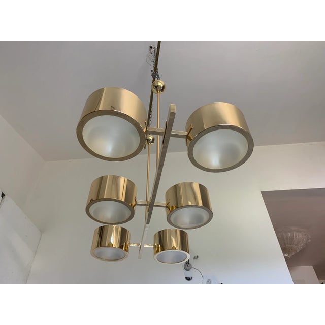 Metal Gold Stilnovo Lelli Style Sputnik Chandelier For Sale - Image 6 of 13