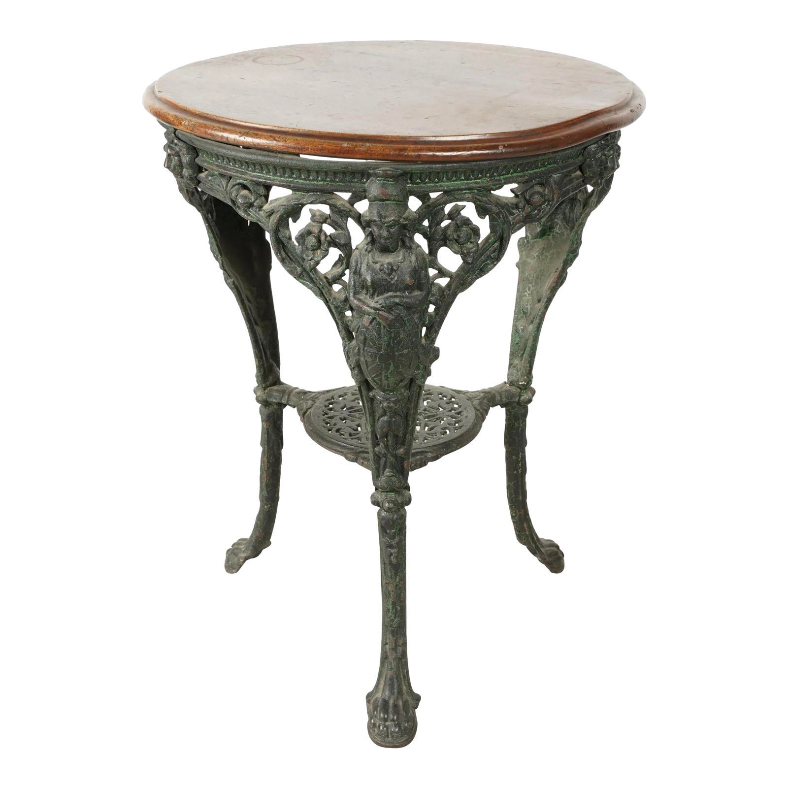 19th Century Cast Iron London Pub Bistro Table W/Wood Top Chairish