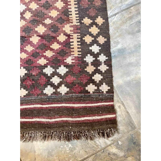 Vintage Kilim Runner Rug with Geometric Diamond Patterns, 1960s For Sale - Image 6 of 9