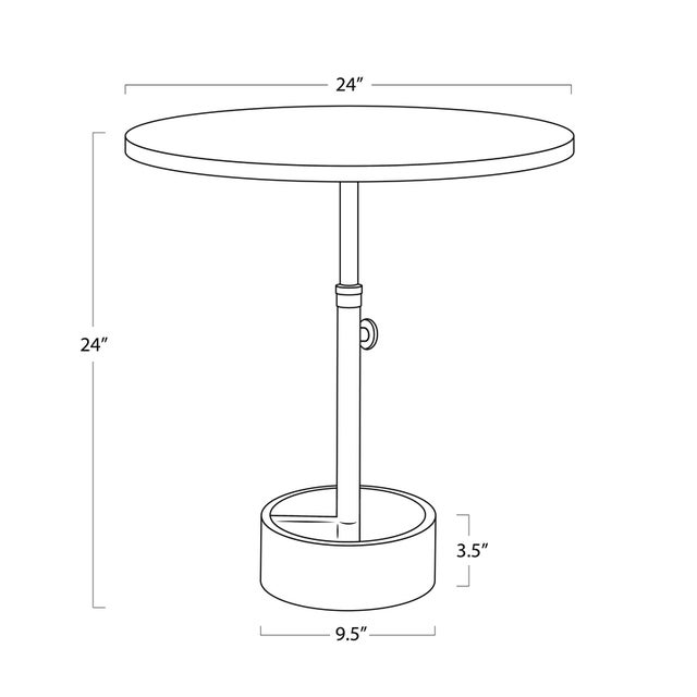 2020s Myles Accent Table Large, Oil Rubbed Bronze with Marble Top For Sale - Image 5 of 6