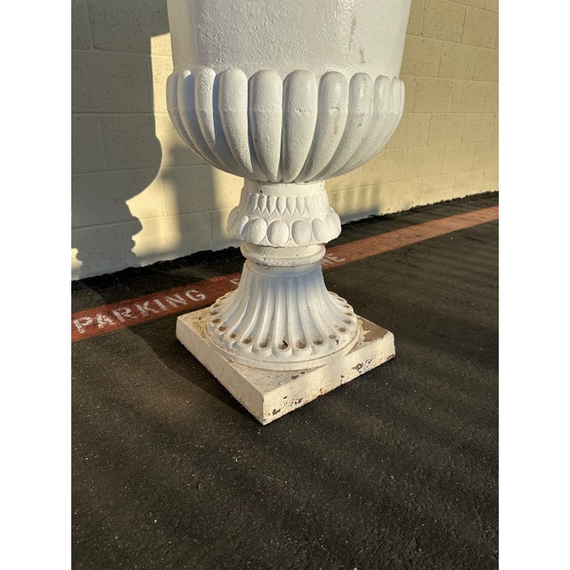 Vintage Classical Cast Iron Garden Urn, Circa 1960s For Sale In Los Angeles - Image 6 of 10