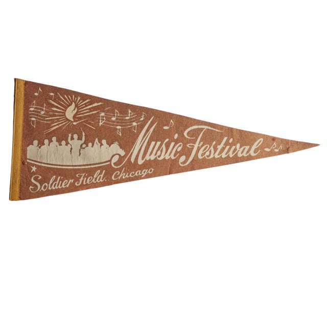 Vintage Musical Festival Chicago Felt Flag Pennant For Sale