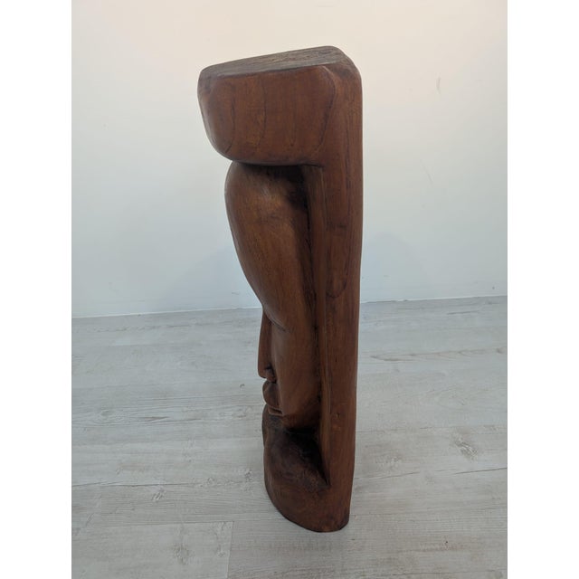 Brown African Wooden Sculpture, 1980s, Wood For Sale - Image 8 of 10