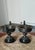 Rare pair of patinated bronze and black marble cassolettes – Winged griffins – Napoleon III period, 19th century An...