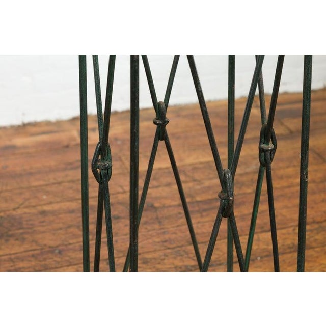 Contemporary Console Table with Reclaimed Wood Top & Metal Bases For Sale - Image 10 of 12