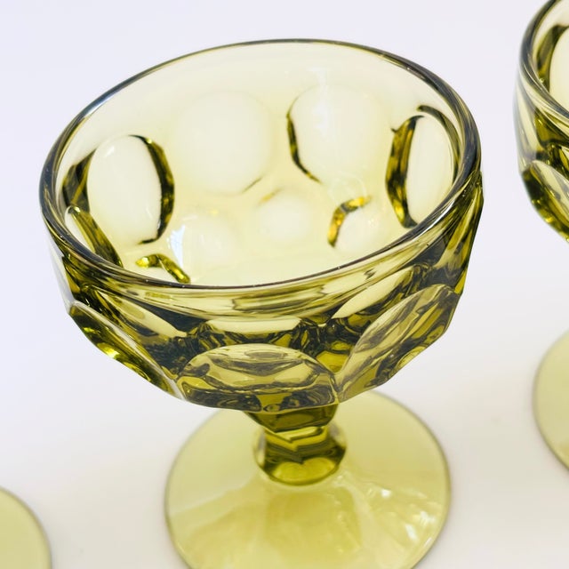 Provincial Green Coupe Glasses by Imperial Glass - Set of 4 For Sale In San Francisco - Image 6 of 10