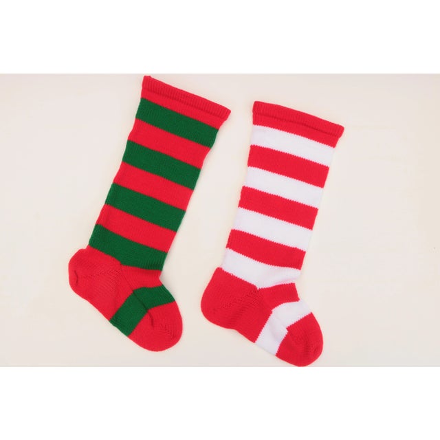 Late 20th Century Oversized Knit Christmas Stockings - a Pair For Sale - Image 5 of 5