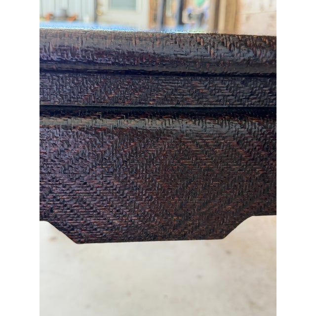 Harrison Van Horn Vintage Lacquered Raffia Ming Style Console Table For Sale - Image 9 of 12