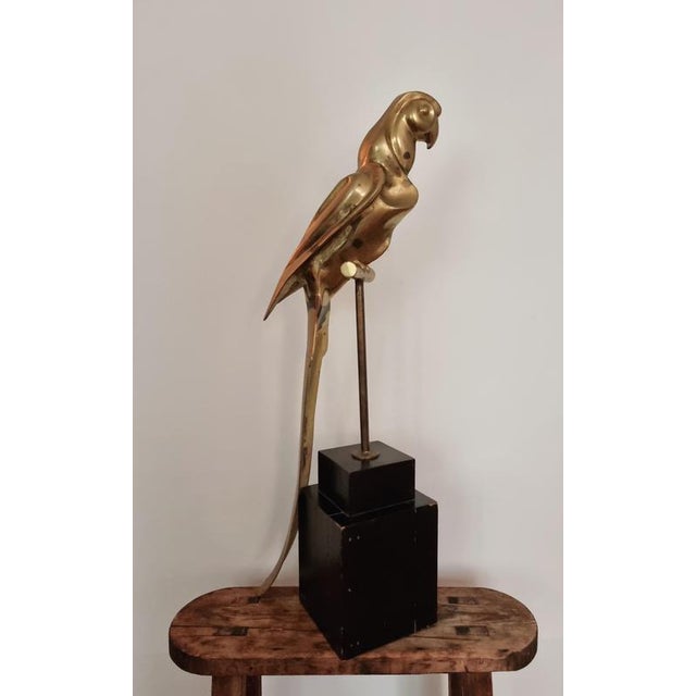 Hollywood Regency Brass Parrot Sculpture, 1970s For Sale - Image 6 of 18