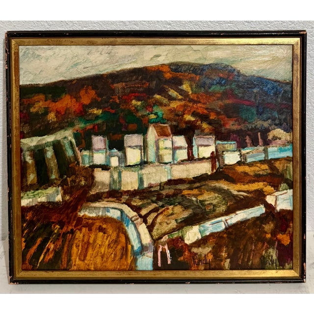 Early 20th Century Donald Roy Purdy, Modernist Oil Painting Donald Roy Purdy Village on a Hillside Fauvist Colors For Sale - Image 5 of 11
