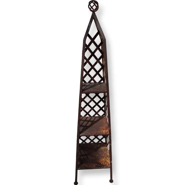 Italian Vintage Italian Iron Sculpture Library Obelisk. For Sale - Image 3 of 6