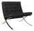 Black Vegan Leather Barcelona Chair by Ludwig Mies van der Rohe for Knoll International For Sale