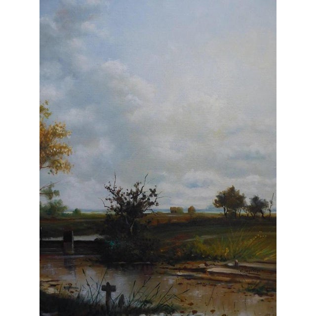 Robert Scalvini, Landscape Composition, 1980s, Oil Painting on Canvas, Framed For Sale - Image 13 of 16