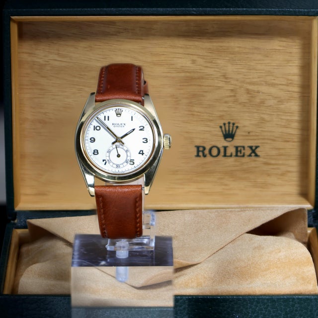 Vintage Rolex Oyster 6246 36mm Dial Small Seconds Manual Wind Watch Circa 1972 For Sale - Image 14 of 15