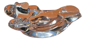 Glass Teddy Bear Jewelry Plate, France, 1960s