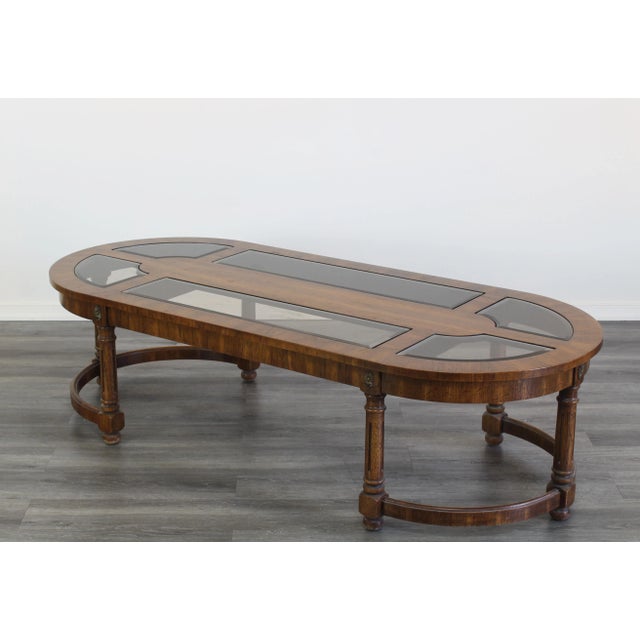 Mid-Century Modern Mid Century Walnut Oval Shaped Coffee Table For Sale - Image 3 of 8