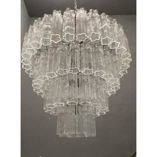 1980s Large Tronchi Murano Glass Tube Chandelier by Paolo Venini, 1980s For Sale - Image 5 of 13