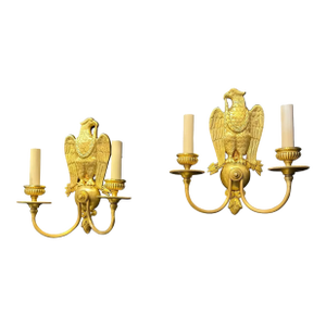 1920s Caldwell Federal Style Eagles Sconces - a Pair