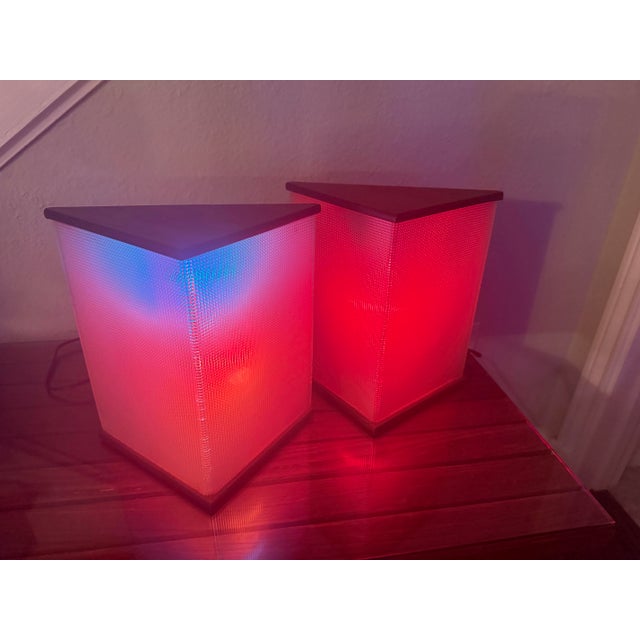 1970s Mid Century Modern Triangular Fun Lites Disco Fun Lights by the American Lighting Specialties Inc. - Pair For Sale - Image 9 of 11