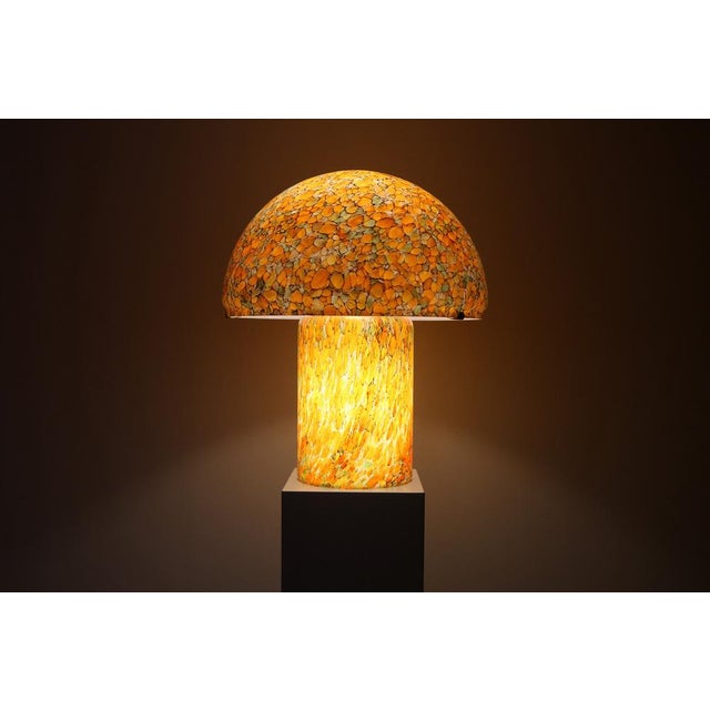 1970s Large Vintage Mushroom Lamp in Orange Art Glass from Peill & Putzler, 1970s For Sale - Image 5 of 18