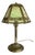 Antique Edward Miller E. M. Co. Green & Custard Slag Glass Table Lamp For Sale