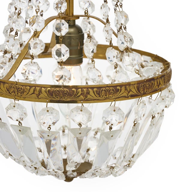 Empire Style Crystal French Chandelier For Sale In Austin - Image 6 of 9