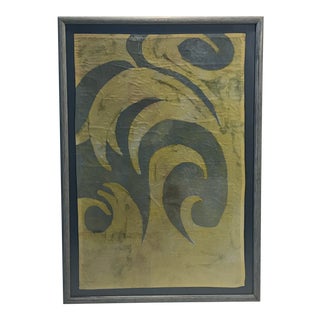 Contemporary Green Wall Textile, Framed For Sale