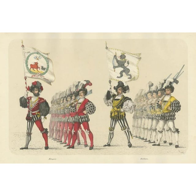 Mid 19th Century The Butchers and Tanners Guilds, A Display of Swiss Craft and Tradition, 1855, Lithograph For Sale - Image 5 of 10