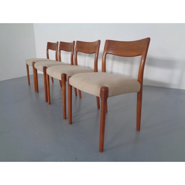 Danish Solid Teak Dining Chairs, 1960s, Set of 4 For Sale - Image 4 of 17
