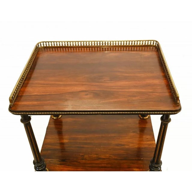 Victorian Whatnot Shelf Trolley in Rosewood, 1860 For Sale - Image 3 of 11