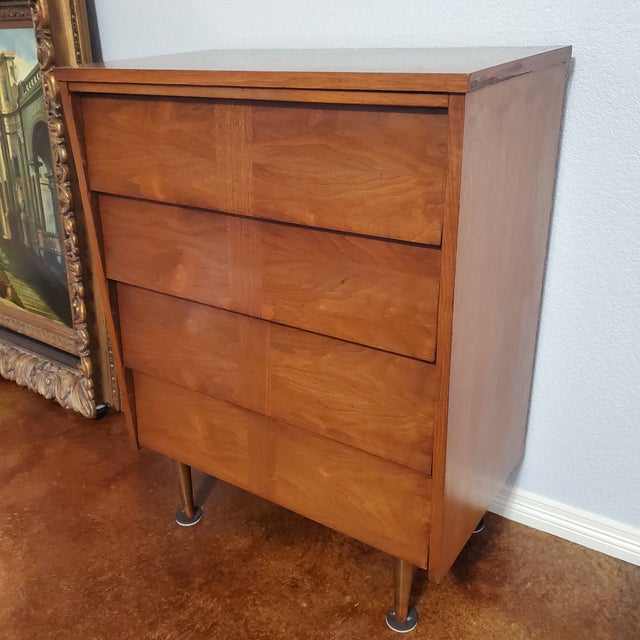 Ward Furniture Mfg Mid Century Louvered Highboy For Sale - Image 12 of 12